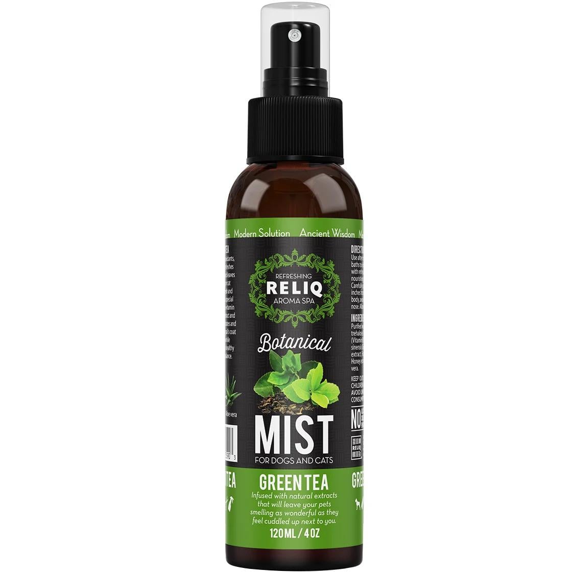 Средство косметическое Reliq Botanical Mist для ухода и увлажнения шерсти собак с ароматом зеленого чая 120 мл (M120--GTA)