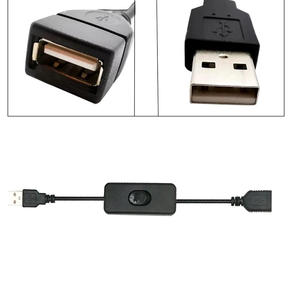 Подовжувач USB з вимикачем male-female 25 см Black (ME0020398) - фото 3