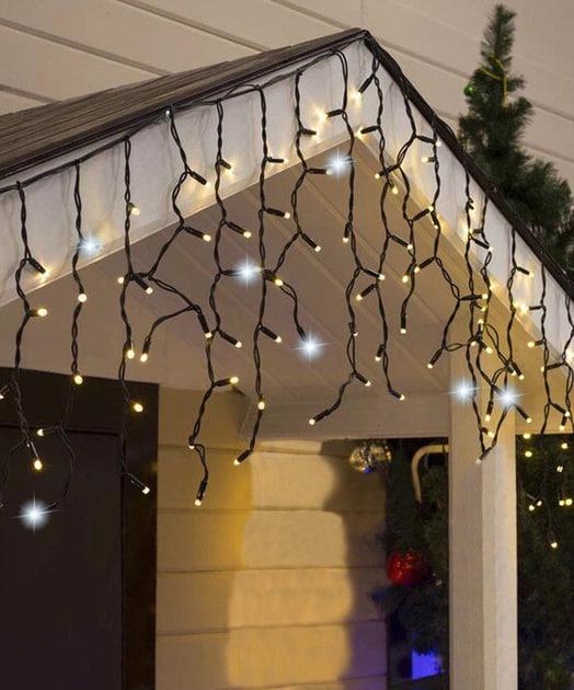 Гирлянда уличная Бахрома Flash 5 м 120 LED IP65 каучук до 100 м Теплый/холодный белый (34576754)