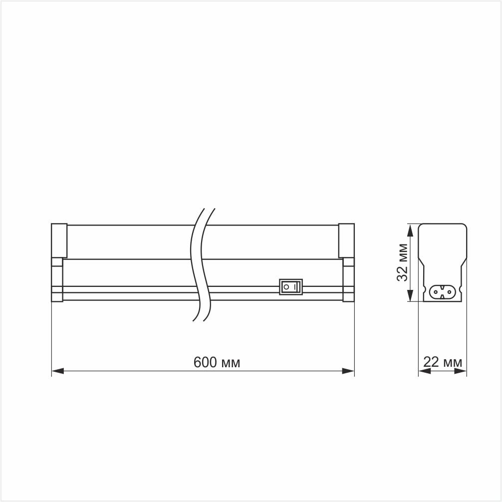 Светодиодный светильник линейный TITANUM TL-T5-10065 T5 10W 0,6 м 5000 220V - фото 2