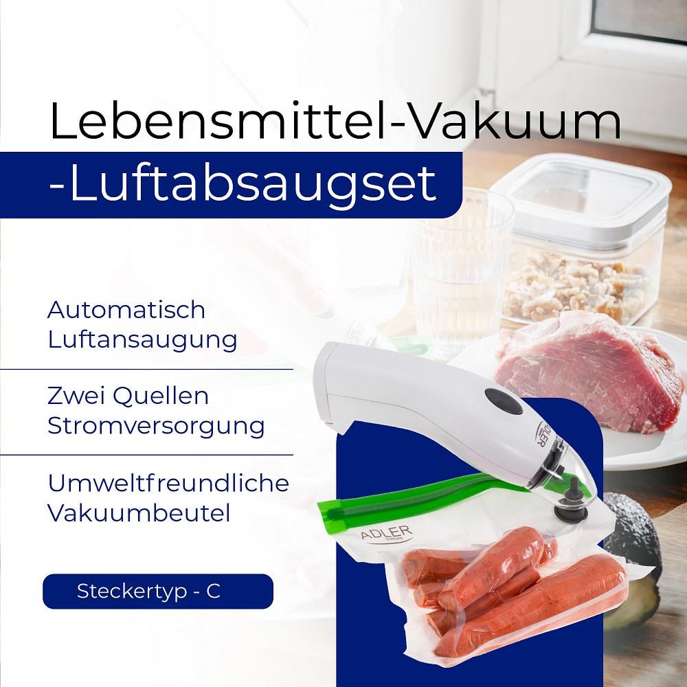 Вакуумний насос із набором пакетів Adler AD 4515 (6747) - фото 18 Вакуумний насос із набором пакетів Adler AD 4515 (6747) - фото 18