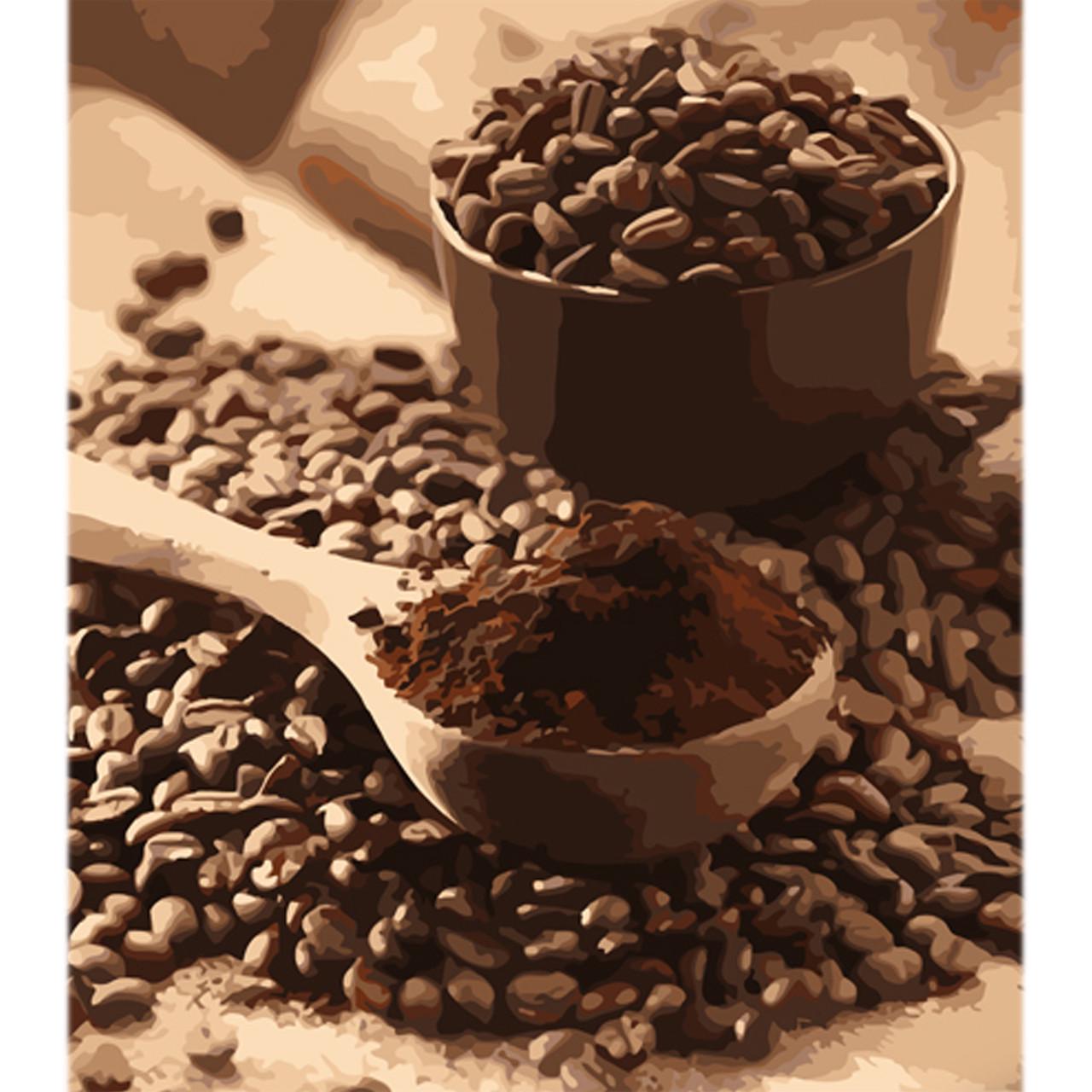 Картина по номерам Strateg Молотый кофе на цветном фоне 40х50 см (MZ058)