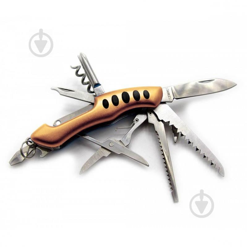 Складной карманный нож STINGER 11в1 Оранжевый (DN18907А)