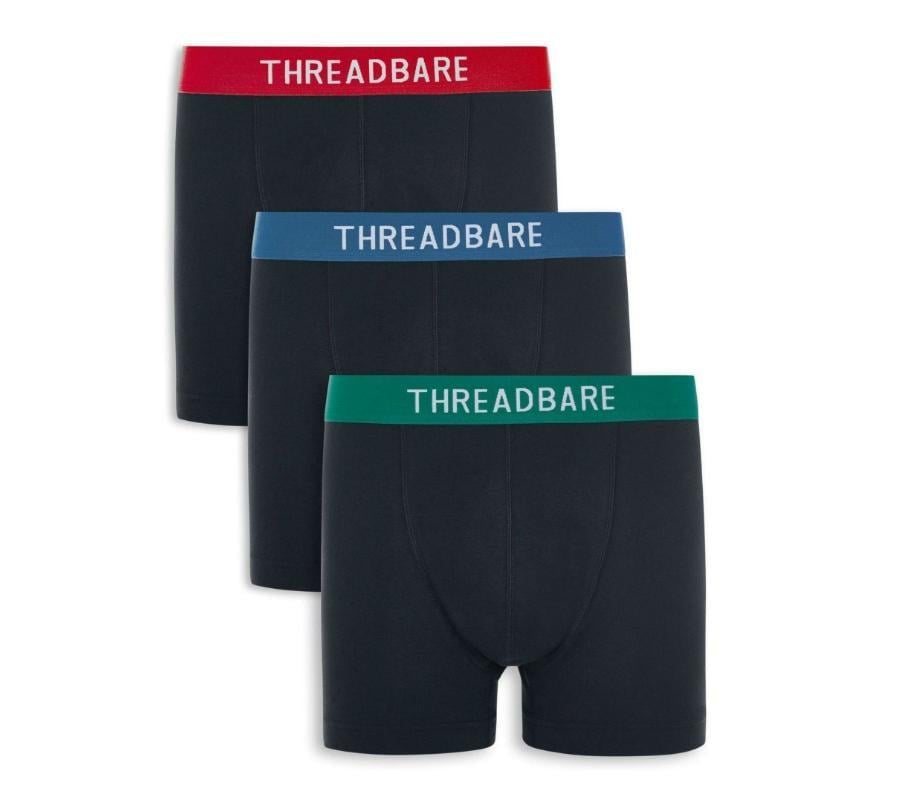 Набір трусів боксерів чоловічих Threadbare Hipster Boxers 3 шт. S Чорний (106444725)