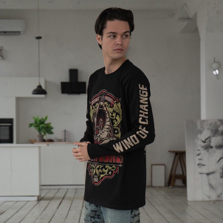 Лонгслив унисекс Scorpions Wind Of Change M Черный (00000002237) - фото 2 Лонгслив унисекс Scorpions Wind Of Change M Черный (00000002237) - фото 2