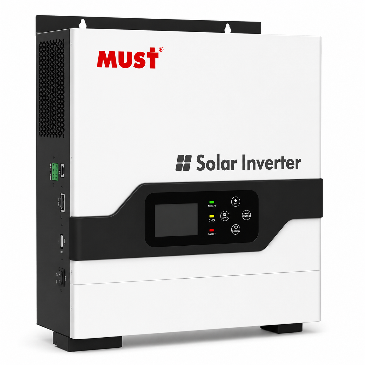 Инвертор гибридный с чистой синусоидой Must PV18-3224 II VPM 1 фаза 3,2 кВт 24V 120A RS-485 White Инвертор гибридный с чистой синусоидой Must PV18-3224 II VPM 1 фаза 3,2 кВт 24V 120A RS-485 White
