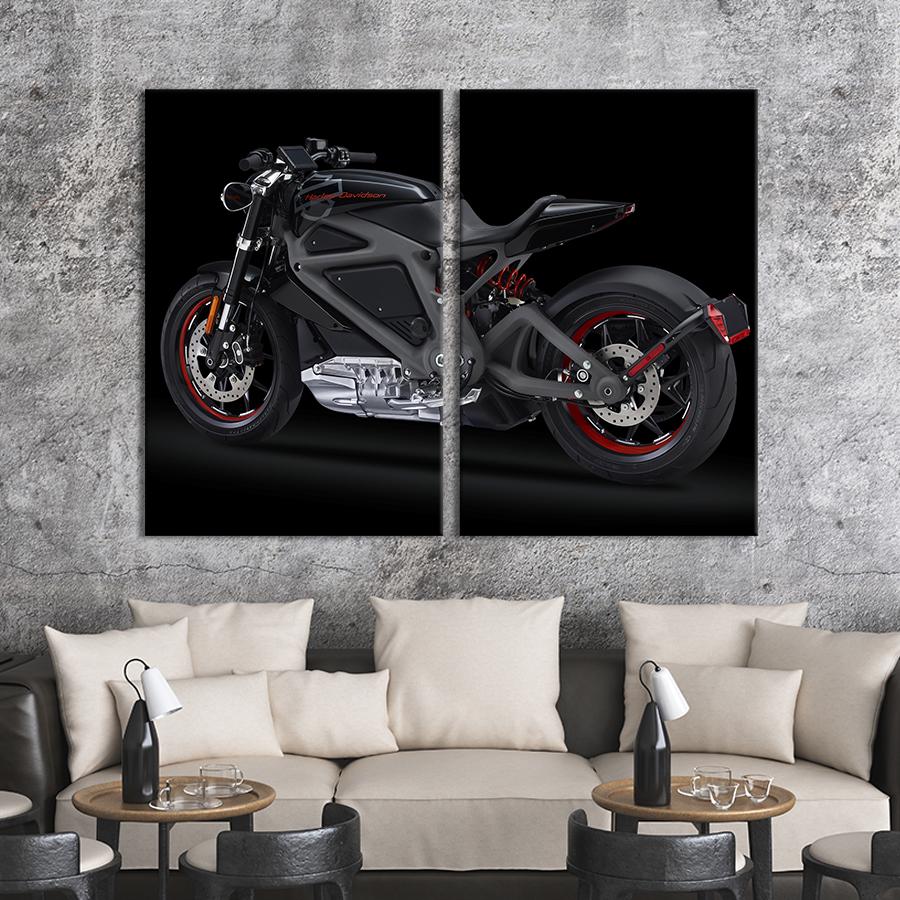 Картина на холсте Мотоцикл Harley-Davidson на электричестве 165x122 см (1328-2)