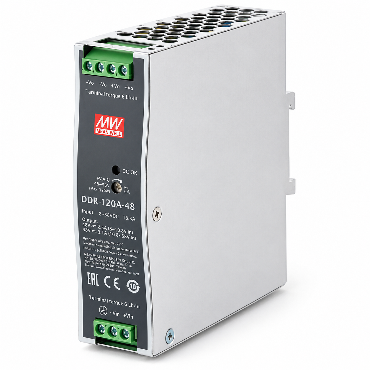 Преобразователь Mean Well DDR-120A-48 48V 2,1А 100 Вт установка на DIN рейку (38124951)
