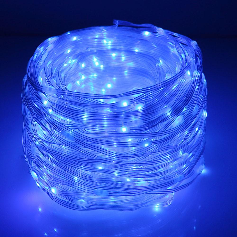 Світлодіодна гірлянда LED Краплі 500 діодів 50 м на прозорому дроті Синій