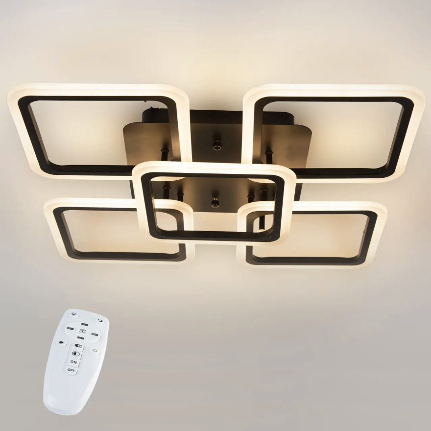 Люстра стельова LED Sunlight 6325/4+1S Чорний (2919597380)