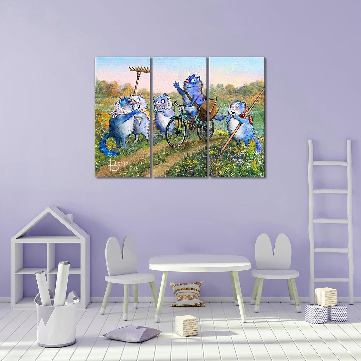 Модульная картина Воздыхание по почтальону 3 модуля 50x75 см