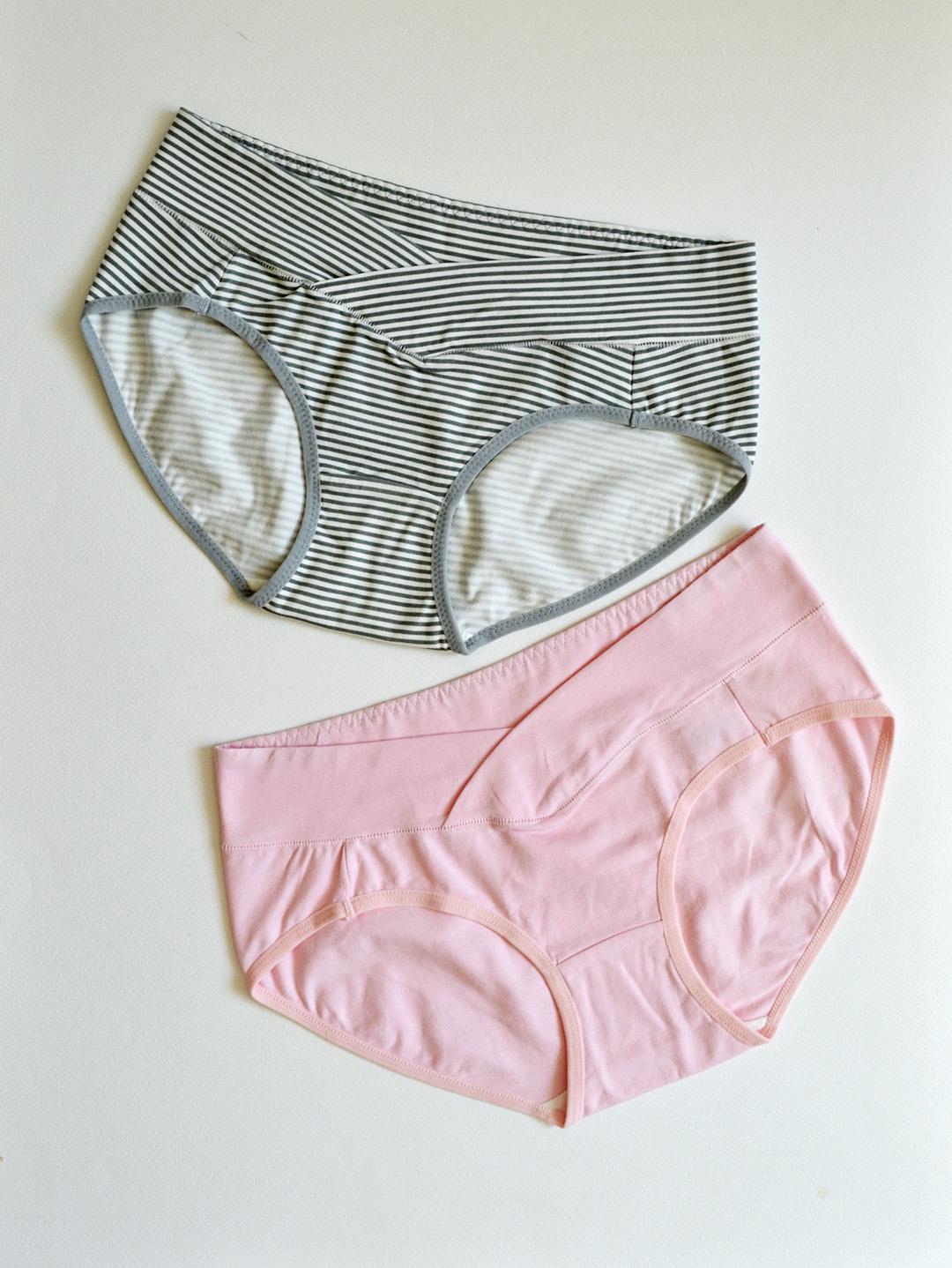 Набор трусиков для беременных р. L 2 шт Серый в полоску/Розовый (002-001003L) Набор трусиков для беременных р. L 2 шт Серый в полоску/Розовый (002-001003L)