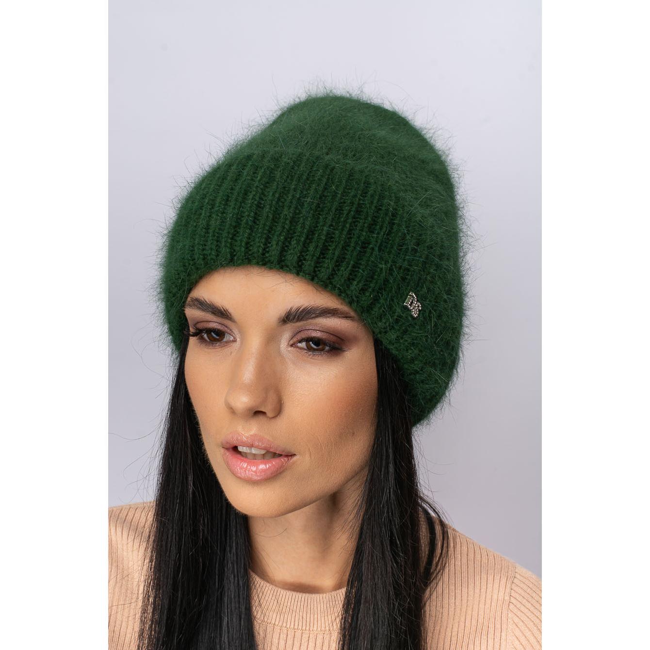 Шапка ангоровая женская Leks Медея one size Зеленый - фото 1