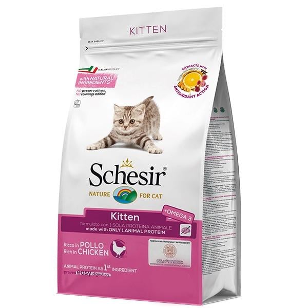 Корм сухой для котят Schesir Cat Kitten с курицей монопротеиновый 1,5 кг (8005852760517)