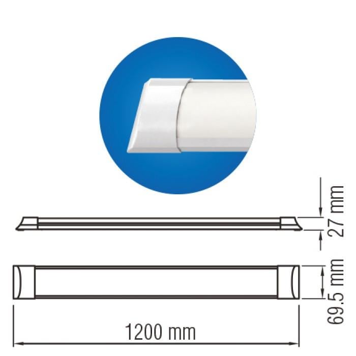 Світильник світлодіодний лінійний Horoz Electric Tetra-36 36W 6400K - фото 3