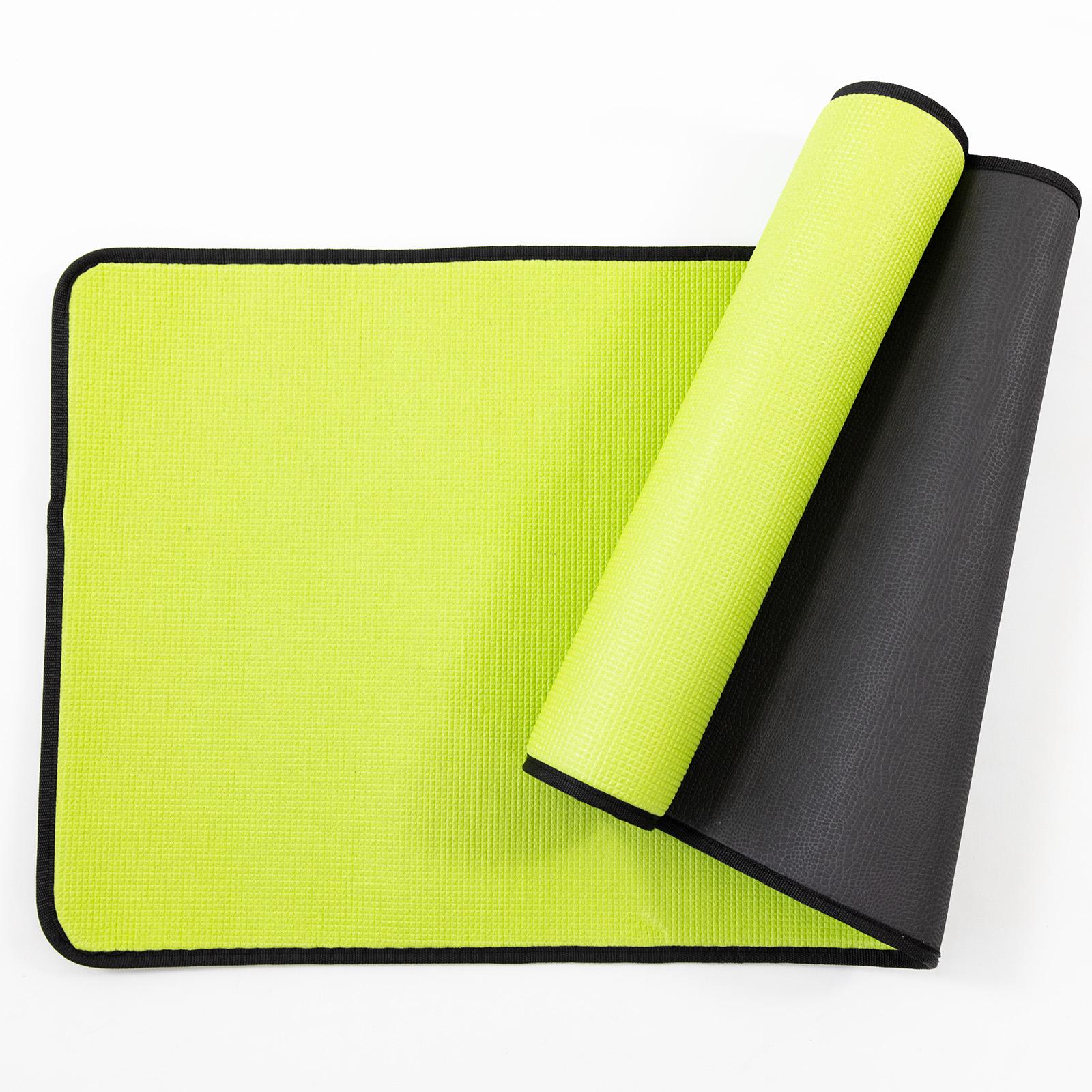 Килимок для йоги та фітнесу EVA Osport Yoga Pro/8 мм Чорно-салатовий (OF-0275) - фото 5
