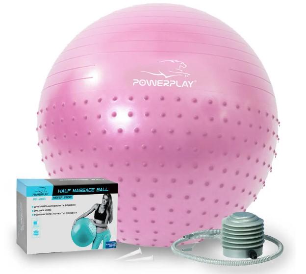 Фитбол для фитнесаполумассажный PowerPlay 4003 Gymball с насосом Ø 65 см Лиловый (PP_4003_65cm_Violet) Фитбол для фитнесаполумассажный PowerPlay 4003 Gymball с насосом Ø 65 см Лиловый (PP_4003_65cm_Violet)