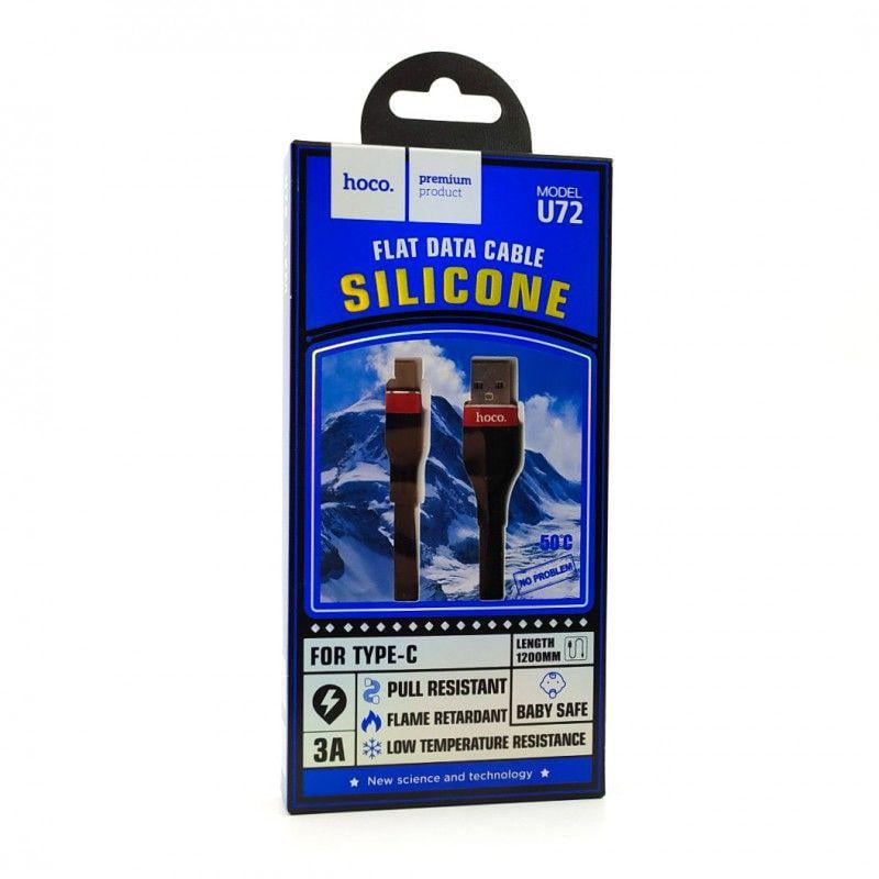 Кабель Hoco U72 сверхпрочный силиконовый USB Type-C Black (17409)