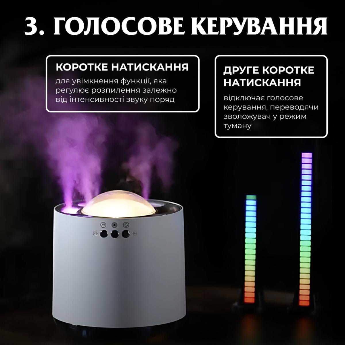 Увлажнитель воздуха Happy Life HPKP6262 с RGB-подсветкой и музыкой 800 мл Белый (100-107-HPKP6262) - фото 9