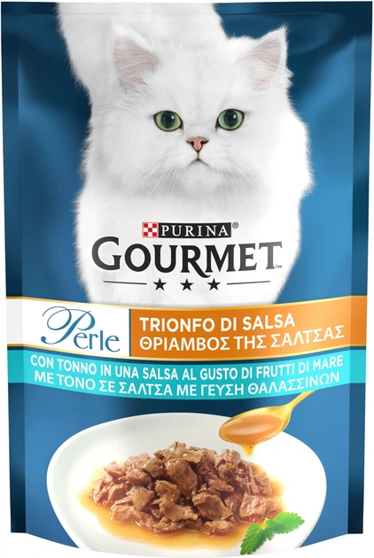 Корм вологий для дорослих котів Purina Gourmet Perle міні філе з тунцем 85 г (37782)