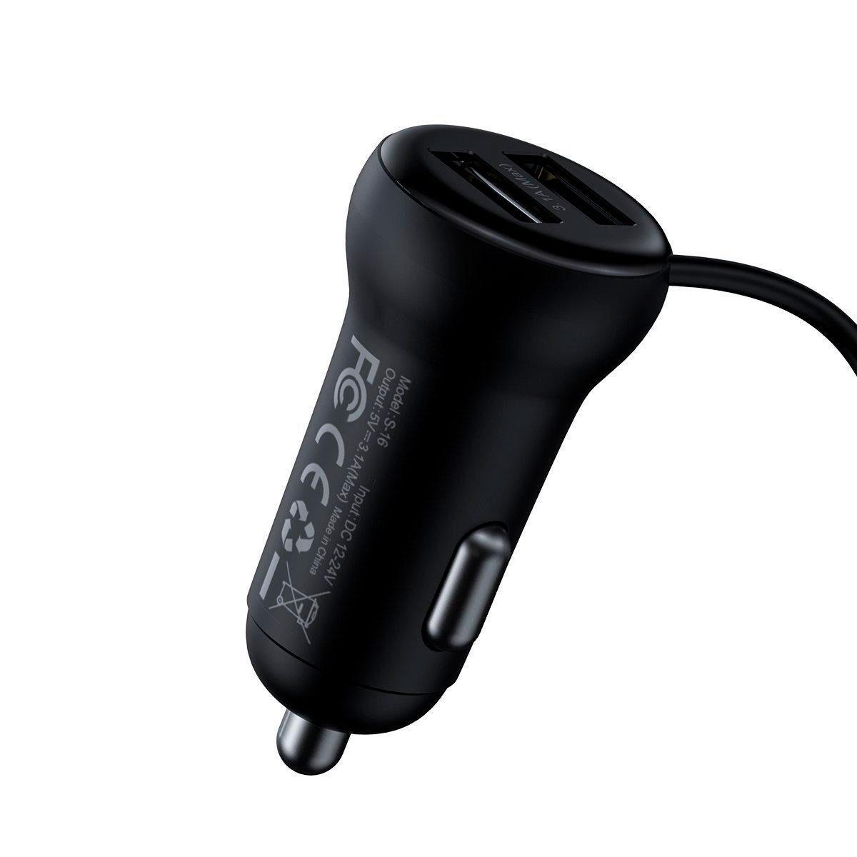 FM-трансмиттер BASEUS T-typed S-16 Wireless MP3 Car Charger Black (CCTM-E01) - фото 3