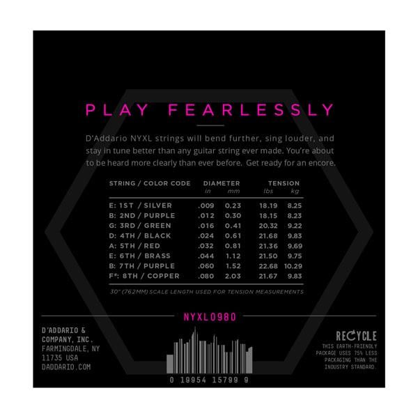 Струни для гітари DAddario NYXL0980 NYXL 8-string 9-80 Super Light - фото 2 Струни для гітари DAddario NYXL0980 NYXL 8-string 9-80 Super Light - фото 2