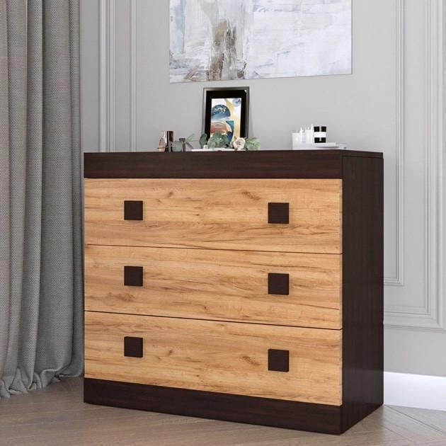 Комод Еверест Соната-1 80х38х75 см Венге/Крафт золотой (EVR-20141)