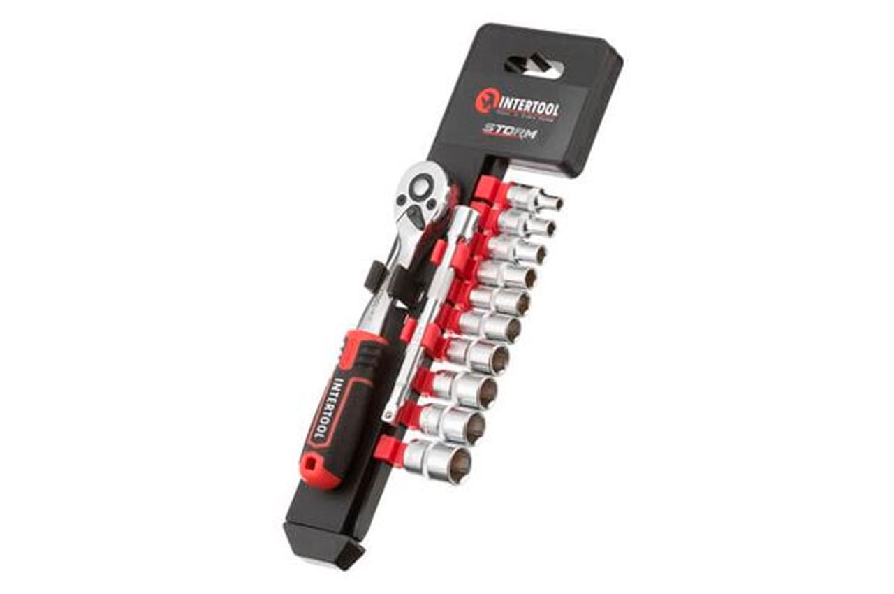 Набір інструменту на планці Intertool Storm 1/4" x 12 од. (ET-8012)