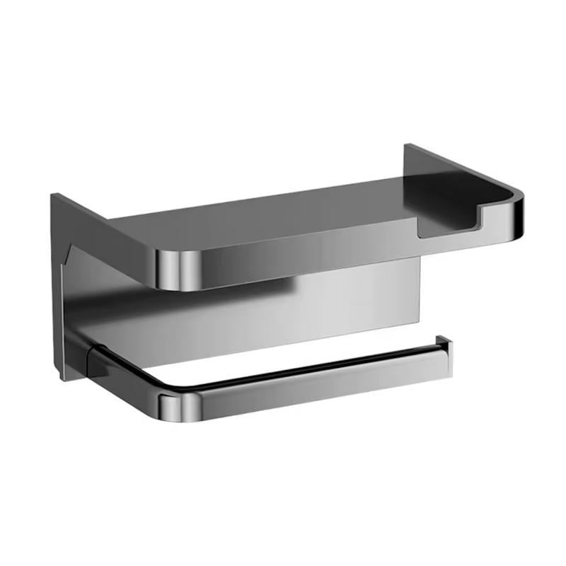 Держатель для туалетной бумаги с полкой самоклеющийся Серый (2690051076)