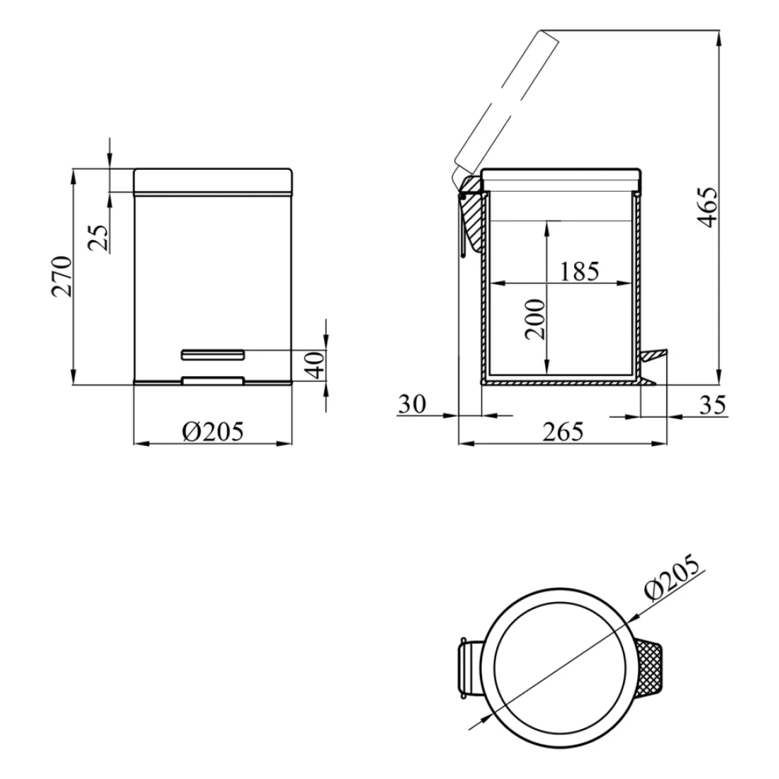 Мусорное ведро Kroner KRM Rizze ACE412 5 л (SVR-CV022922) - фото 4 Мусорное ведро Kroner KRM Rizze ACE412 5 л (SVR-CV022922) - фото 4