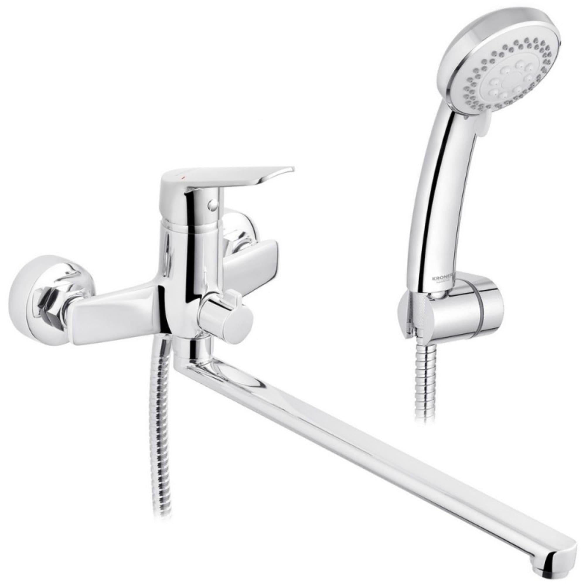 Смеситель для ванны Kroner KRM Dorn C070 однорычажный с ручной воронкой Хром (CV033915)