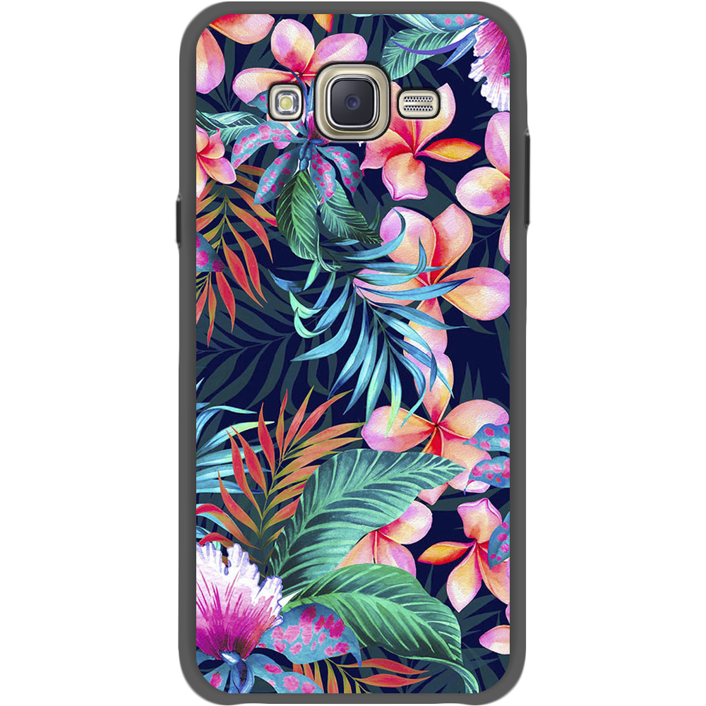 Чехол BoxFace Samsung J700H Galaxy J7 flowers in the tropics Черный силикон (24496-up1971-35121)