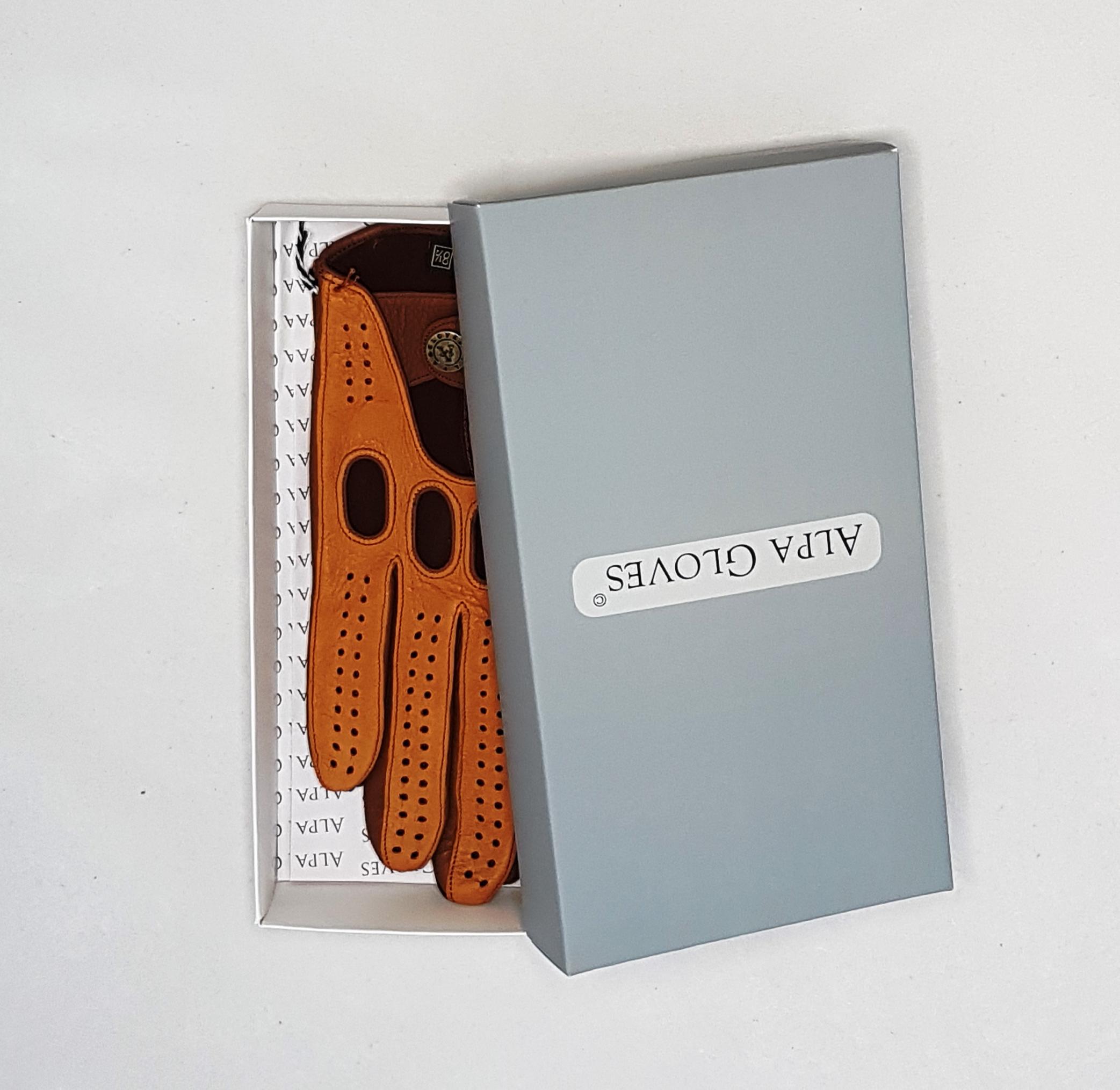 Перчатки мужские Alpa Gloves 797-18 автомобильные натуральная кожа р. 8 Коричневый (28606027) - фото 7