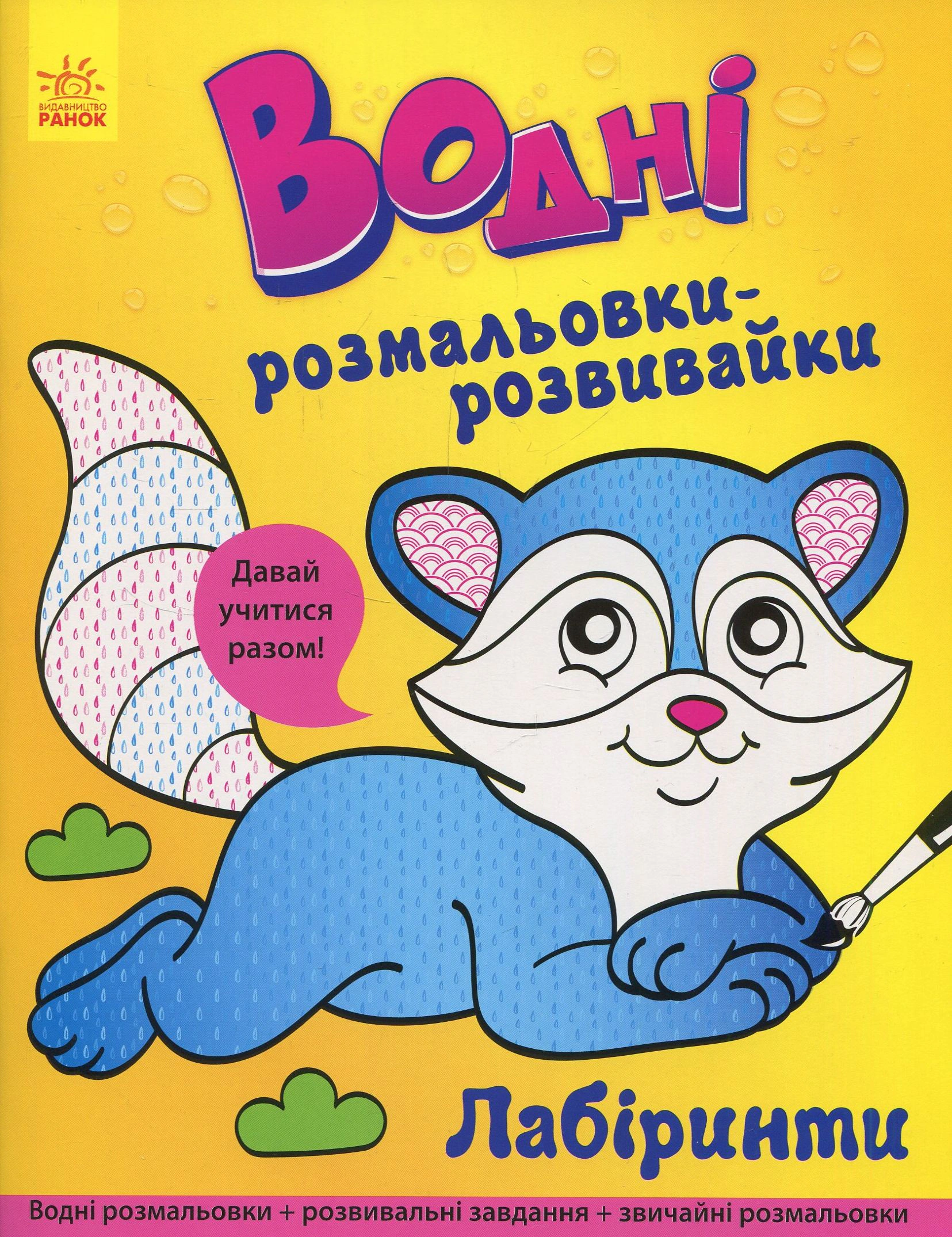 Книга "Водные раскраски-развивайки. Лабиринты" 9789667484514