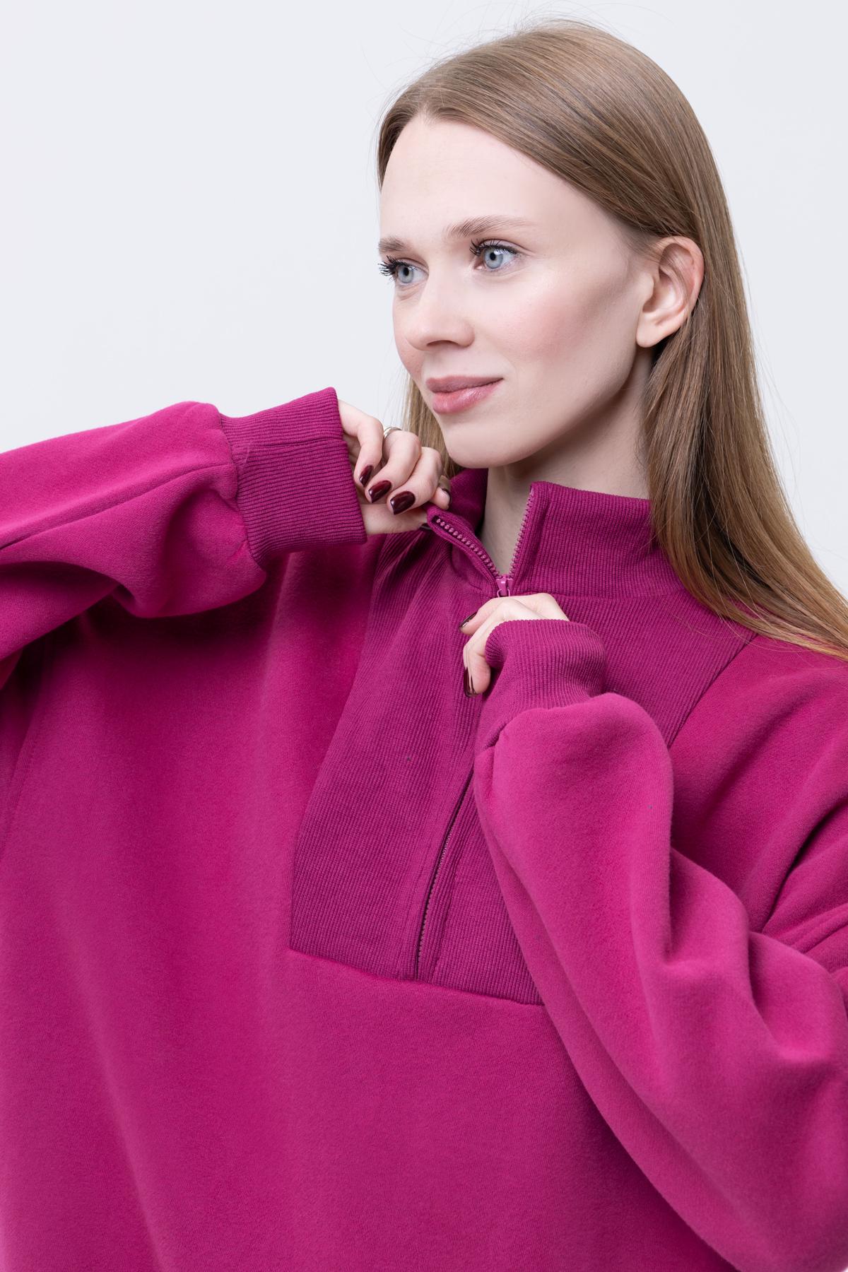 Свитшот женский ЦБ-00224069 р. 48 Фуксия (SKT000918900) - фото 4 Свитшот женский ЦБ-00224069 р. 48 Фуксия (SKT000918900) - фото 4