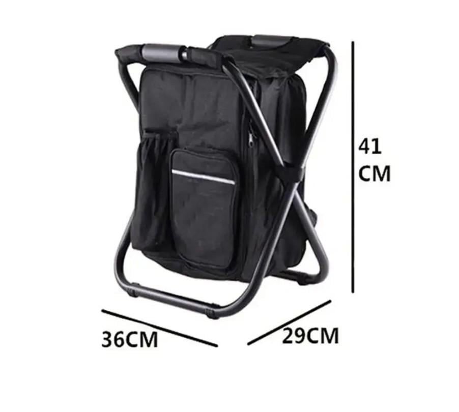 Туристичний табурет-рюкзак складаний 3в1 з термосумкою водовідштовхуючий 50х36х30 см Чорний (173-2) - фото 8 Туристичний табурет-рюкзак складаний 3в1 з термосумкою водовідштовхуючий 50х36х30 см Чорний (173-2) - фото 8