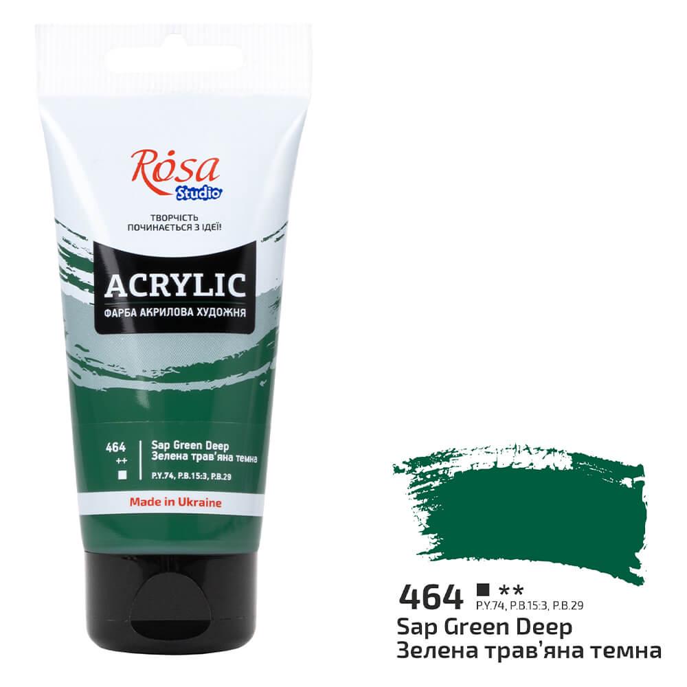 Акрилова фарба Rosa Studio 464 75 мл Зелений трав'яний темний (32241464) - фото 1 Акрилова фарба Rosa Studio 464 75 мл Зелений трав'яний темний (32241464) - фото 1