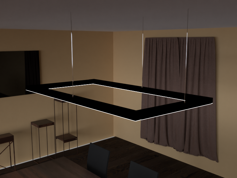 Подвесной светильник светодиодный LEDUA Тетрагон прямоугольник 220V 100W 8000 Lm 4000К 2000х1000 мм Черный (25344265) - фото 3 Подвесной светильник светодиодный LEDUA Тетрагон прямоугольник 220V 100W 8000 Lm 4000К 2000х1000 мм Черный (25344265) - фото 3