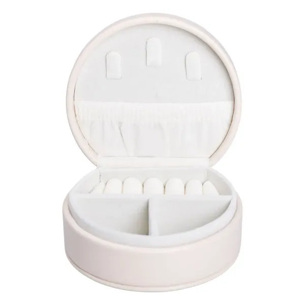 Ящик-органайзер для украшений дорожный на кнопке 10х9х4,5 см Молочный