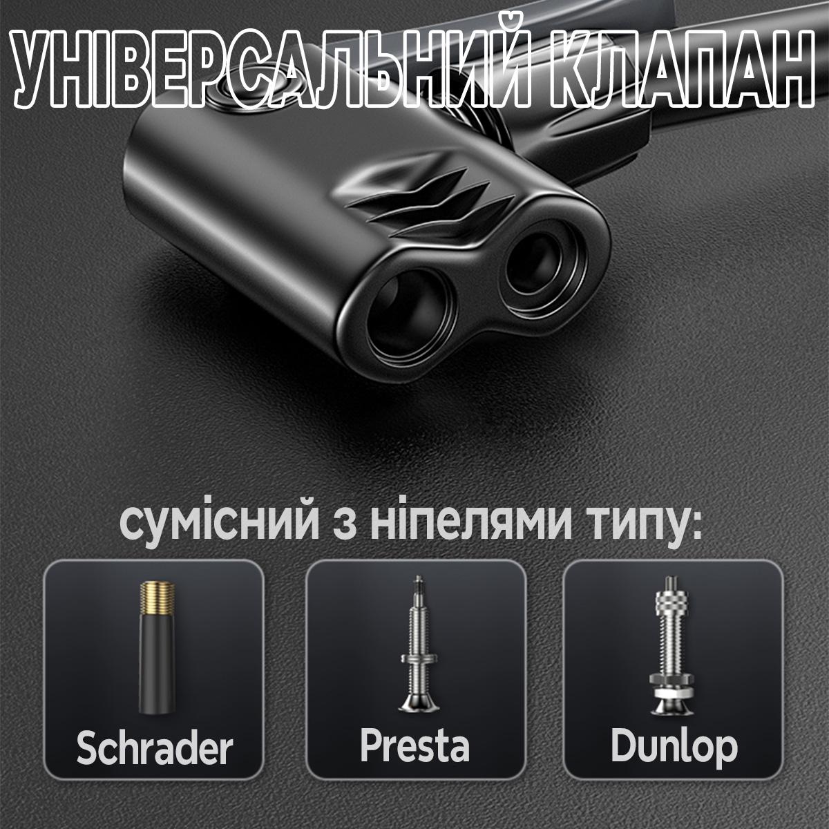 Насос велосипедный напольный XUNTING XTP30G 140psi/9,6 бар Серый (BLD-XTP30G-4907) - фото 3