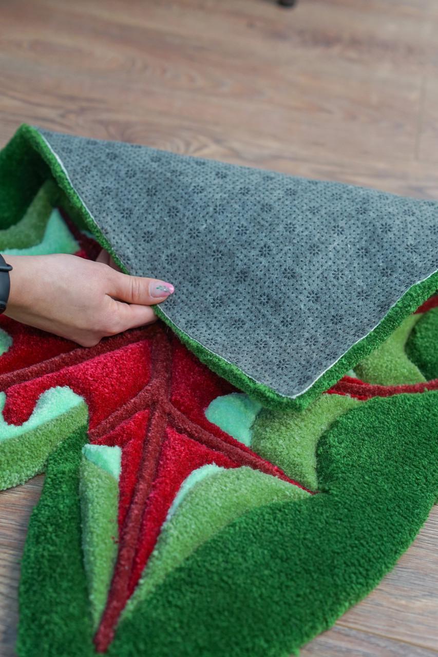 Килим ручної роботи Листок каладіума 100х70 см - фото 4