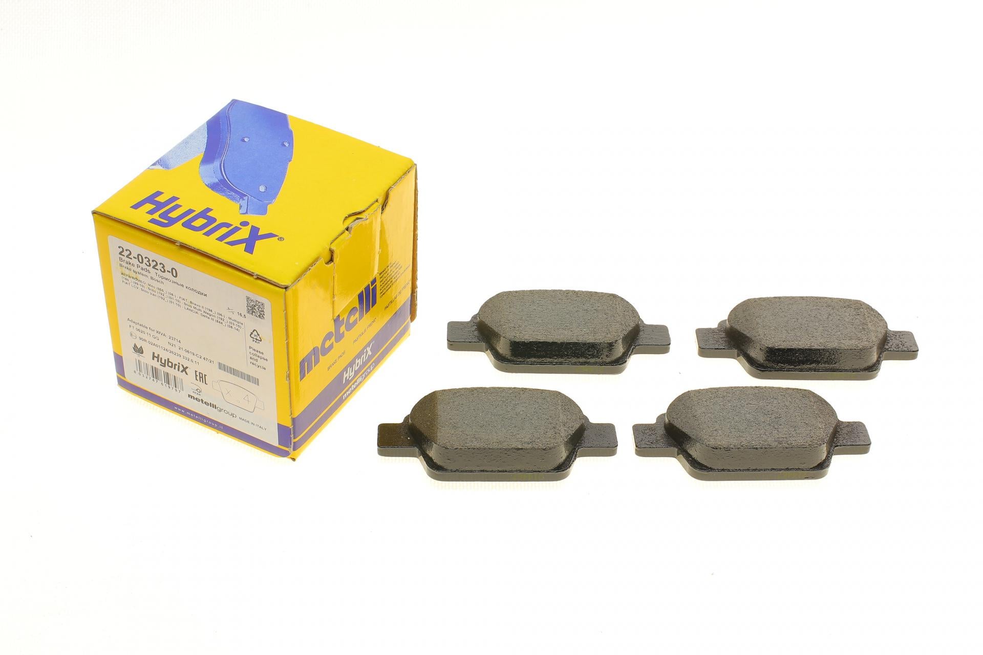 Колодки тормозные задние METELLI Fiat Bravo II 07-14/Stilo 01-08/Linea 07-/Multipla 99-10/Lancia Delta 08- (22-0323-0)