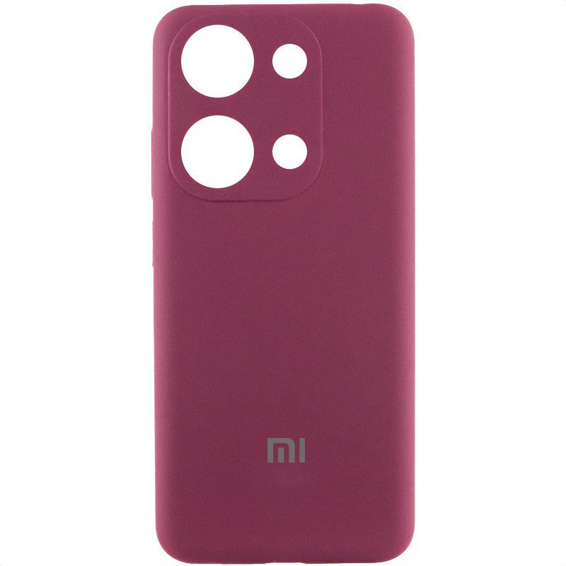 Противоударный чехол Silicone Cover Lakshmi Full Camera (AAA) with Logo для Xiaomi Redmi Note 13 4G Бордовый / Plum