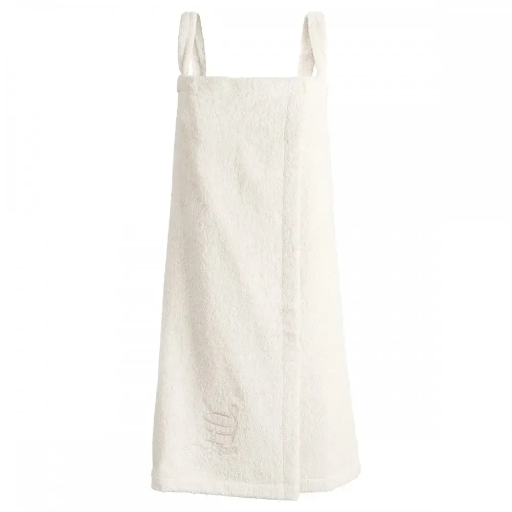 Набір сарафан жіночий для сауни і шапочка чалма Молочний - фото 2 Набір сарафан жіночий для сауни і шапочка чалма Молочний - фото 2