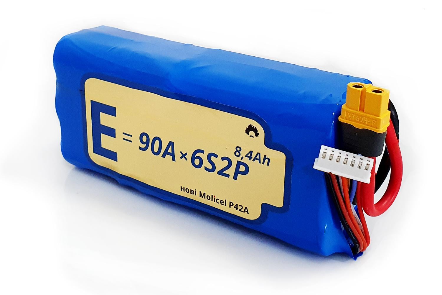 Батарея для дрона Energy Life Li-Ion 6S2P горизонтальна 21700-P42A 12AWG XT60-F (54516)