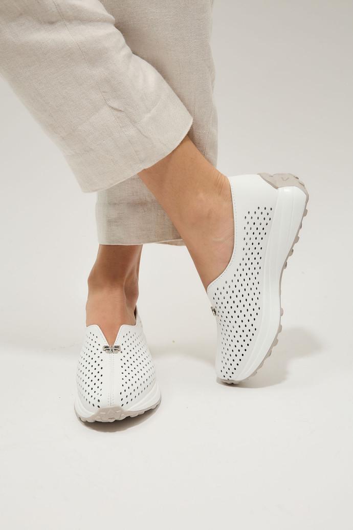 Мокасины женские ALLSY кожаные р. 41 Белый (195321) - фото 4