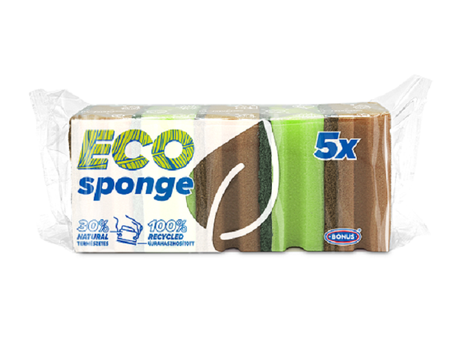Губка для мытья посуды Bonus+ Eco Sponge профилированная 5 шт. (25876076)