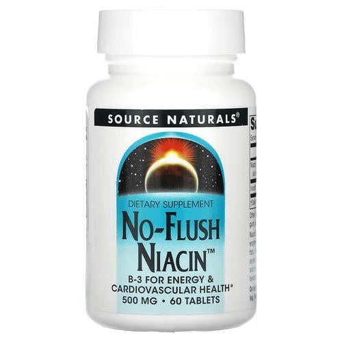 Ниацин B-3 Source Naturals No-Flush Niacin 500 мг 60 Tablets (SNS-00921)