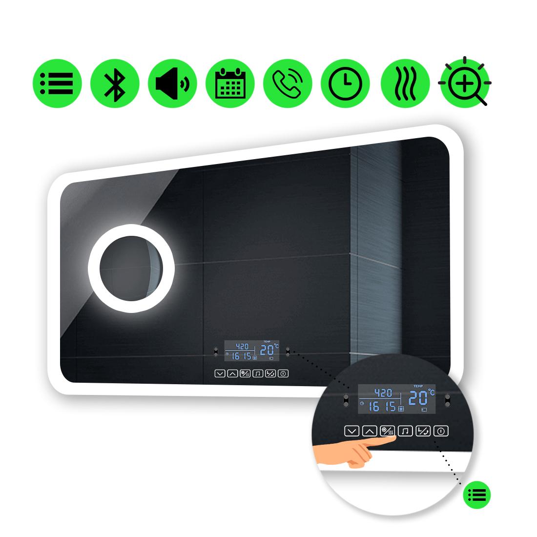 Зеркало с LED подсветкой Ahana с Smart-блоком и линзой с подсветкой 60x80 см (ahana40) Зеркало с LED подсветкой Ahana с Smart-блоком и линзой с подсветкой 60x80 см (ahana40)