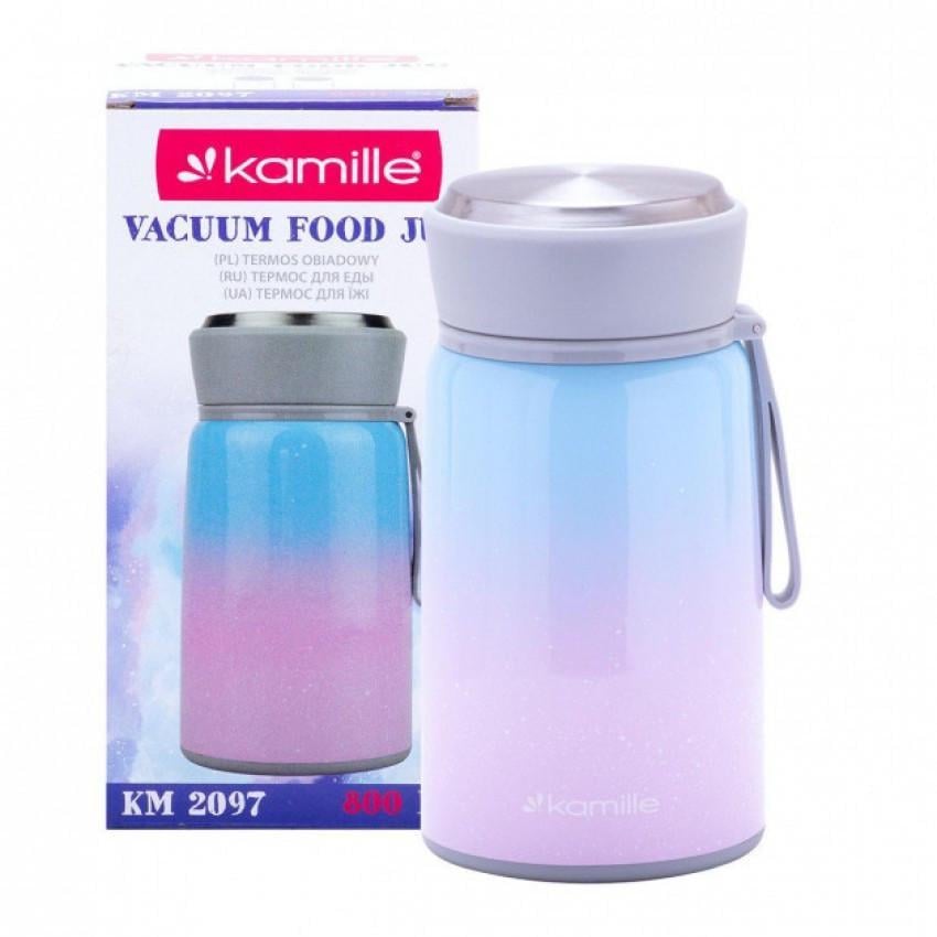 Термос пищевой Kamille КМ-2097 из нержавеющей стали 800 мл Розово-голубой (1104685424)